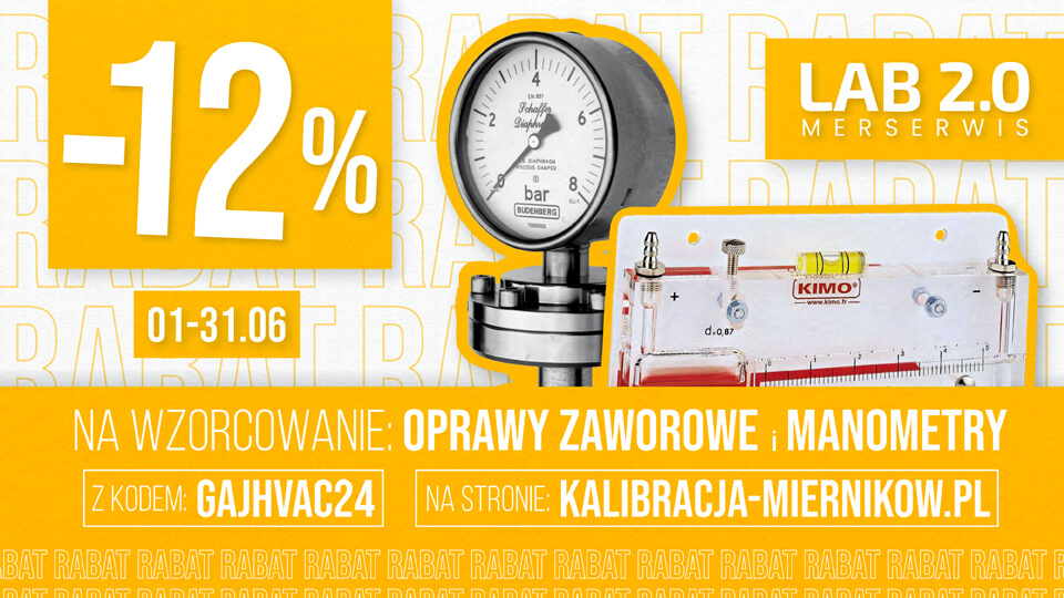 Kod na wzorcowanie opraw zaworowych i manometrów