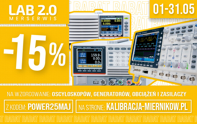 Wzorcowanie oscyloskopów, generatorów, zasilaczy DC i obciążeń elektronicznych