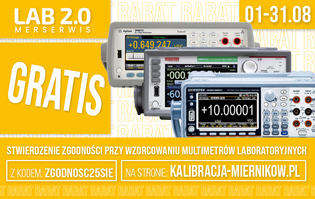 Kod promocyjny na darmowe stwierdzenie zgodności multimetrów laboratoryjnych przy wzorcowaniu!