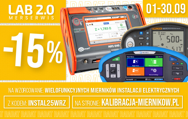 Kod promocyjny na wzorcowanie wielofunkcyjnych mierników instalacji elektrycznych