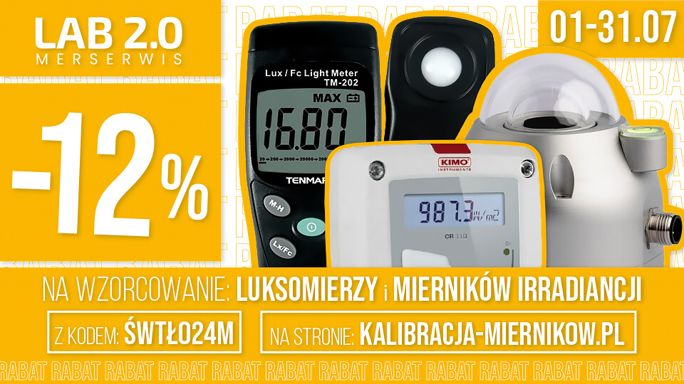 Kod rabatowy na wzorcowanie luksomierzy